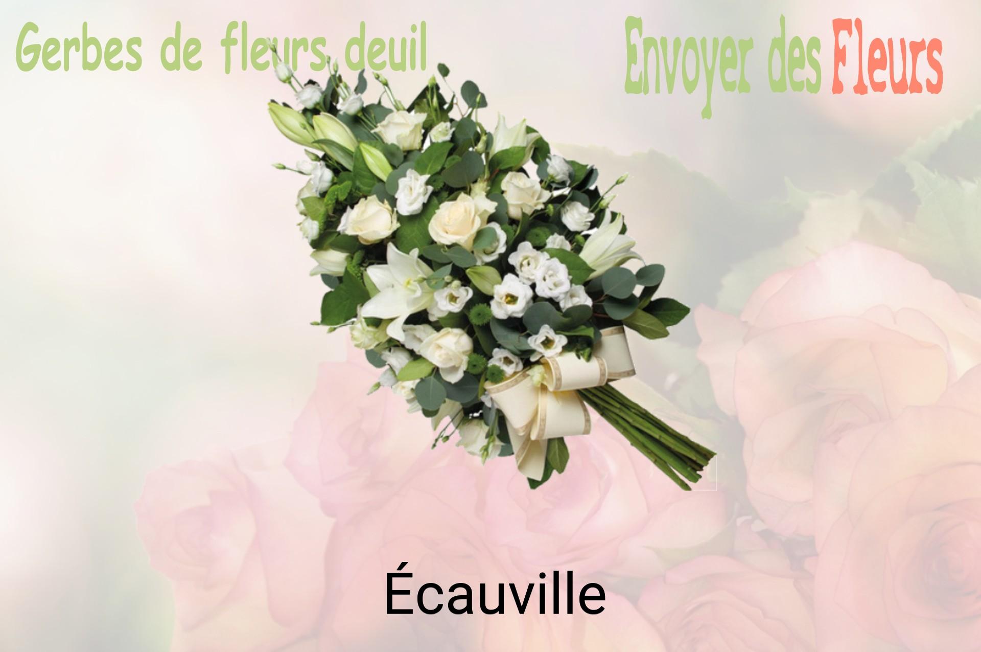 Gerbe de fleurs de deuil livrée à Écauville
